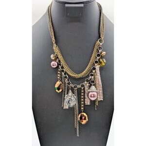 Multi-Bauble Multi-Chain Multi-Metals Beaded 20" Necklace